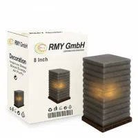 “Grey Cylinder RMY Salt Lamp 6″ – Himalayan Crystal Healing Light” - image 2
