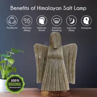 Angel Shape RMY Salt Lamp 6″ Grey | Improves Sleep, Mood and Home Decor - image 2
