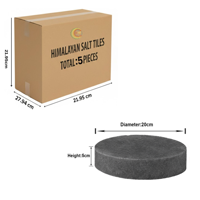 RMY Round Dark Grey/Black Salt Tiles 20x20x5cm(EU Pallet)–Natural Grey Himalayan Round Salt Slab ... - image 2