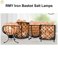 RMY Iron Basket Salt Lamp – Natural Air Purifier, Relaxing Warm Glow and Elegant Home Décor Gift ... - image 2