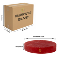 RMY Round Red Salt Tiles 20x20x5cm(EU Pallet)–Authentic Himalayan Salt Panels, Pure Red Himalayan... - image 2