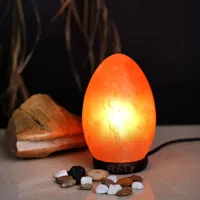 Pink Egg Salt Lamp Natural Air Purifier, Stress Relief Night Light and Healing Home Décor - image 3