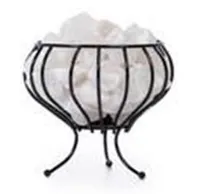 RMY International White Basket Himalayan Salt Lamp – 6 Inch Natural Crystal Rock with Wooden Base... - image 3
